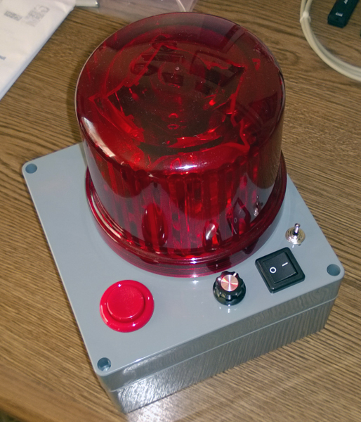 Photo of completed goal light & horn box